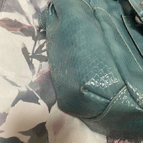 Y2K turquoise and silver shoulder medium size handbag - Picture 11 of 12